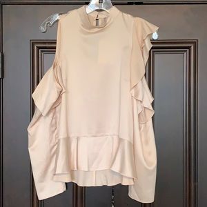 NWT Asos Ruffle Cutout Shoulder Blush Top